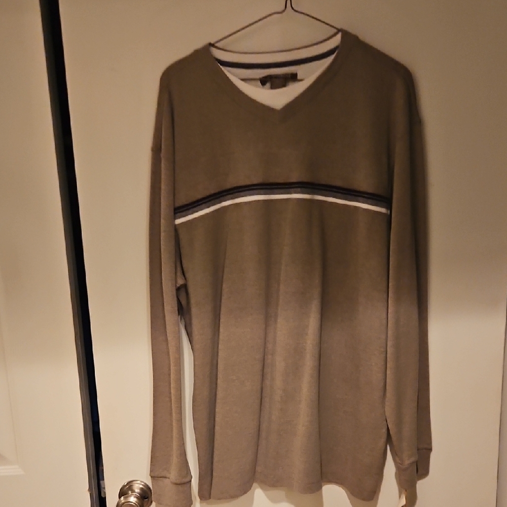 Men's Tan V-Neck Sweater